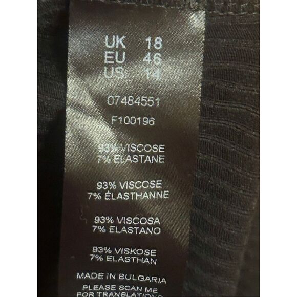 Asos Maternity Ribbed Black Cap Sleeve Snap Front Midi Dress NWT Size 14 (5729) - Picture 6 of 6